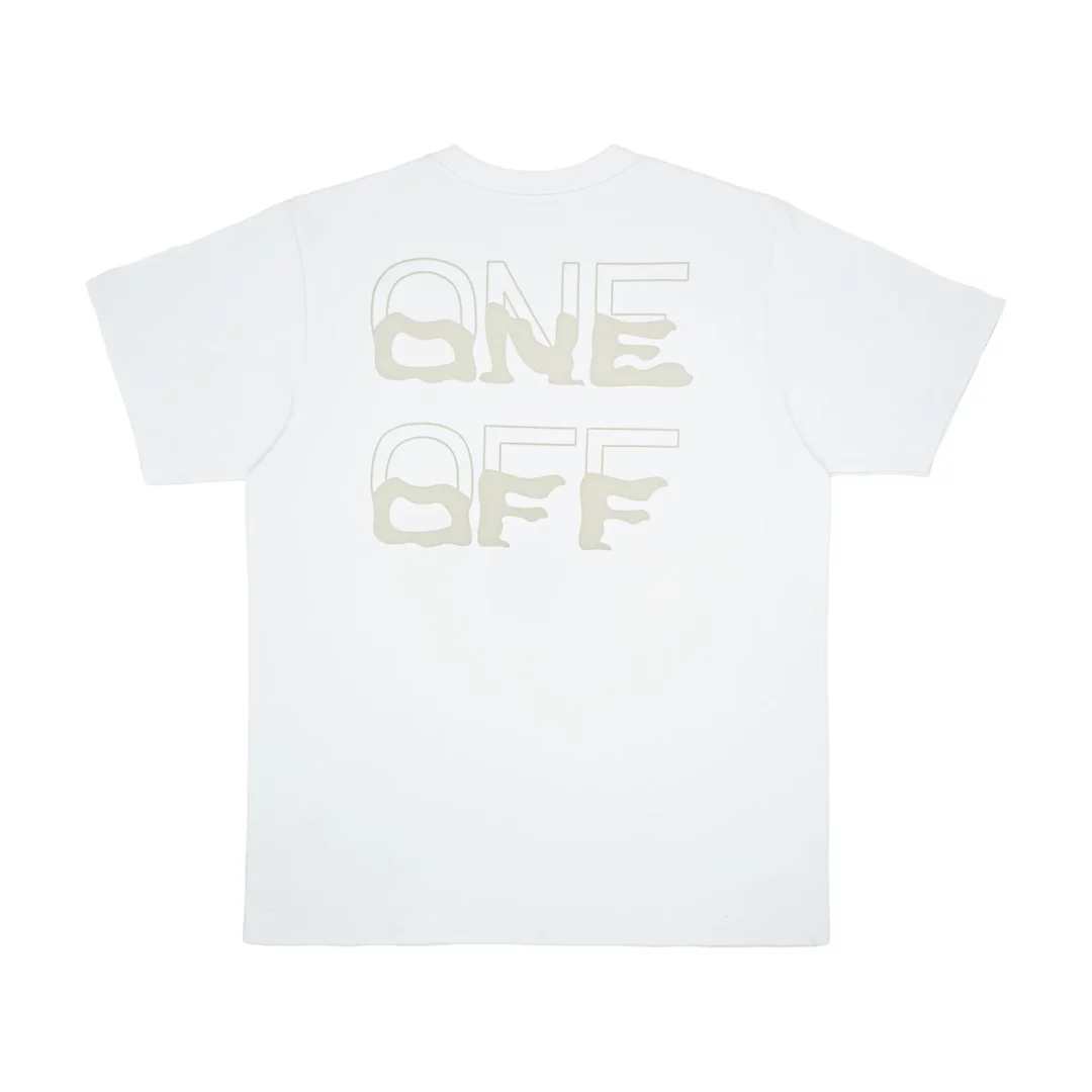 Beige Melting Flame Like Letters Tee